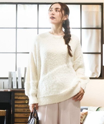 OLFAD12089  【大きいサイズ/a.v.v×eur3】ブークレーシャギーニット