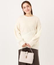 OLFAD12089 eur3(エウルキューブ) 【大きいサイズ/a.v.v×eur3】ブークレーシャギーニット アイボリー(80)