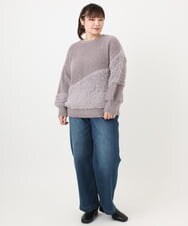 OLFAD12089 eur3(エウルキューブ) 【大きいサイズ/a.v.v×eur3】ブークレーシャギーニット グレー(92)