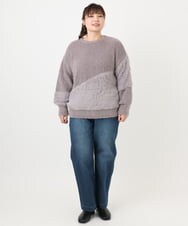 OLFAD12089 eur3(エウルキューブ) 【大きいサイズ/a.v.v×eur3】ブークレーシャギーニット グレー(92)