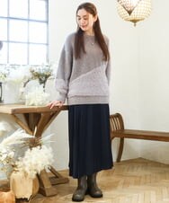 OLFAD12089 eur3(エウルキューブ) 【大きいサイズ/a.v.v×eur3】ブークレーシャギーニット グレー(92)