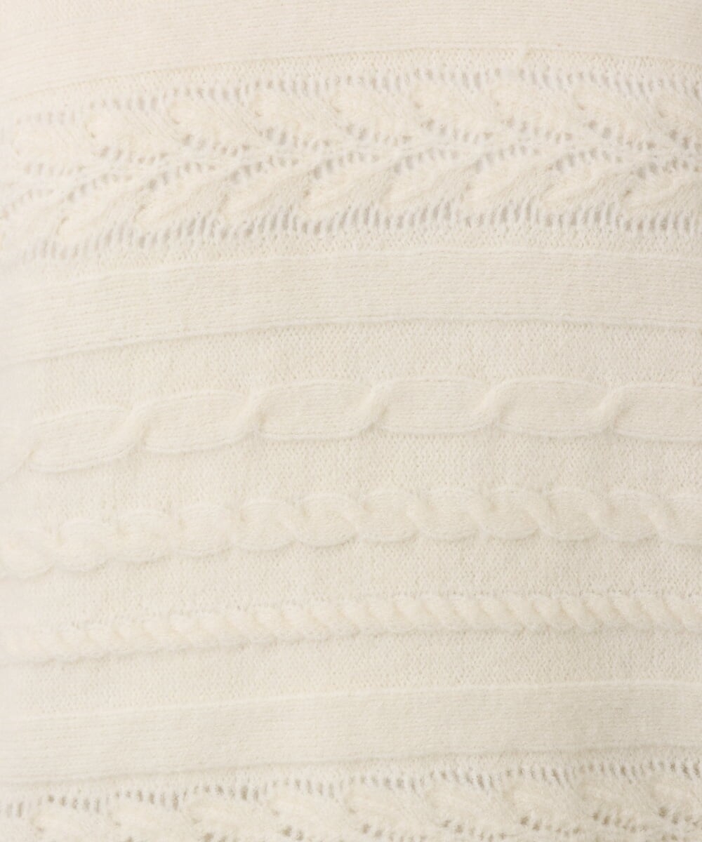 OLFAD14089 eur3(エウルキューブ) 【大きいサイズ】ケーブルニット アイボリー(80)