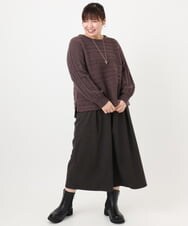 OLFAD14089 eur3(エウルキューブ) 【大きいサイズ】ケーブルニット ダークブラウン(87)