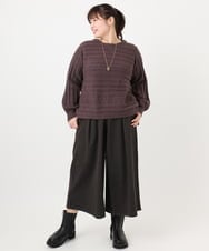 OLFAD14089 eur3(エウルキューブ) 【大きいサイズ】ケーブルニット ダークブラウン(87)