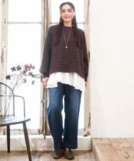 OLFAD14089 eur3(エウルキューブ) 【大きいサイズ】ケーブルニット ダークブラウン(87)