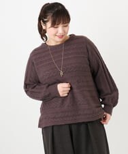 OLFAD14089 eur3(エウルキューブ) 【大きいサイズ】ケーブルニット ダークブラウン(87)
