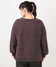 OLFAD14089 eur3(エウルキューブ) 【大きいサイズ】ケーブルニット ダークブラウン(87)