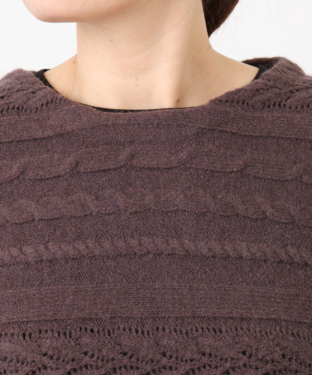OLFAD14089 eur3(エウルキューブ) 【大きいサイズ】ケーブルニット ダークブラウン(87)