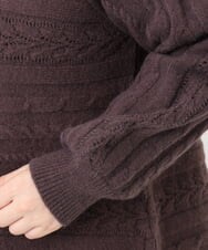 OLFAD14089 eur3(エウルキューブ) 【大きいサイズ】ケーブルニット ダークブラウン(87)