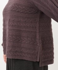 OLFAD14089 eur3(エウルキューブ) 【大きいサイズ】ケーブルニット ダークブラウン(87)