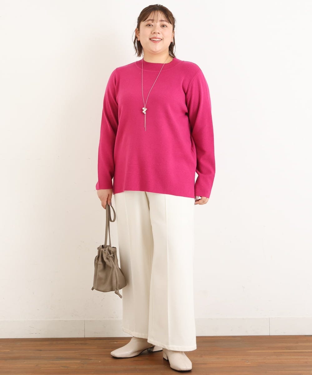 OLFAS03060 eur3(エウルキューブ) 【大きいサイズ】プチハイネックニット ピンク(03)