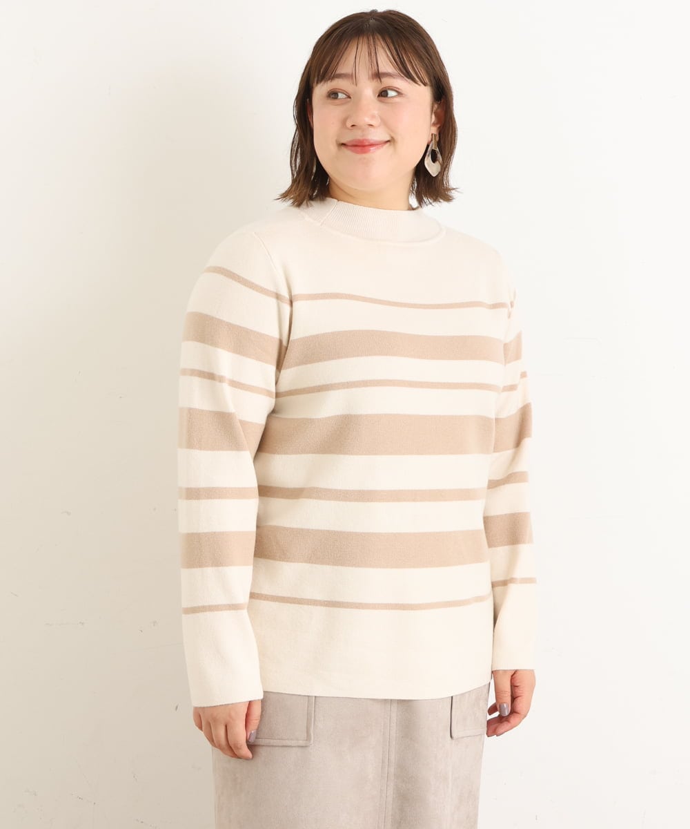OLFAS03060 eur3(エウルキューブ) 【大きいサイズ】プチハイネックニット ベージュ(82)