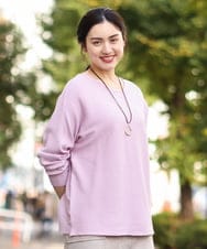 OLFAS04050 eur3(エウルキューブ) 新色追加！【大きいサイズ】横リブニット 新色！ラベンダー(60)
