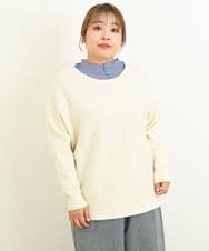 OLFAS04050 eur3(エウルキューブ) 新色追加！【大きいサイズ】横リブニット 新色！アイボリー(80)