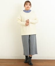 OLFAS04050 eur3(エウルキューブ) 新色追加！【大きいサイズ】横リブニット 新色！アイボリー(80)