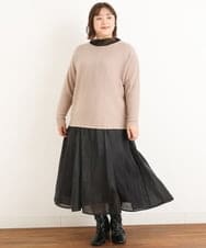 OLFAS04050 eur3(エウルキューブ) 新色追加！【大きいサイズ】横リブニット ベージュ(82)