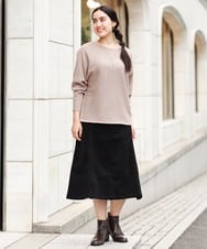 OLFAS04050 eur3(エウルキューブ) 新色追加！【大きいサイズ】横リブニット ベージュ(82)
