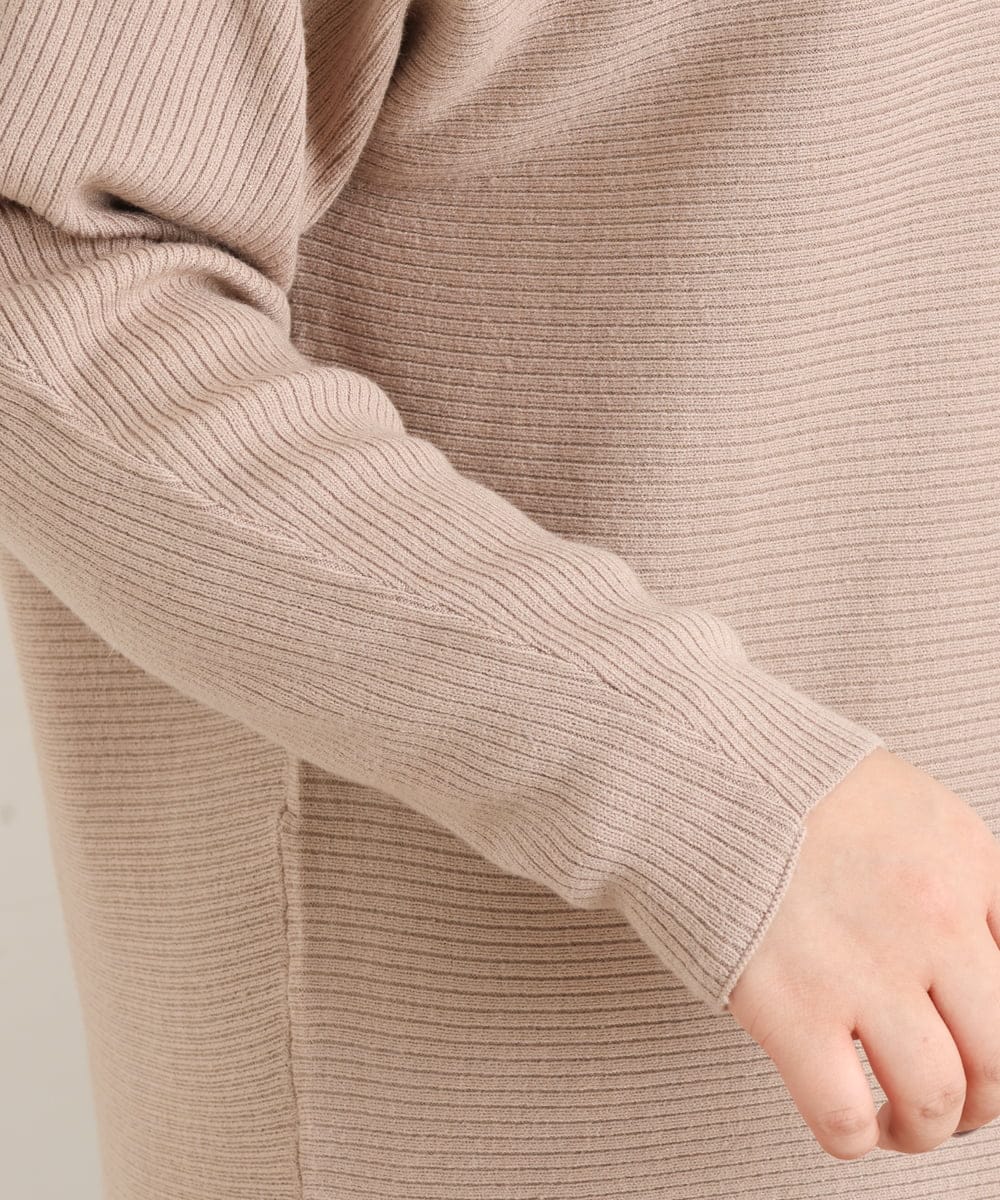 OLFAS04050 eur3(エウルキューブ) 新色追加！【大きいサイズ】横リブニット ベージュ(82)