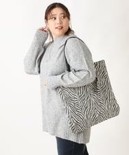 OLFAV01099 eur3(エウルキューブ) 【大きいサイズ】ふわふわヤクウールモックネックニット グレー(92)