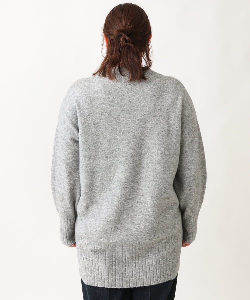 OLFAV01099 eur3(エウルキューブ) 【大きいサイズ】ふわふわヤクウールモックネックニット グレー(92)