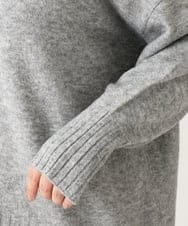 OLFAV01099 eur3(エウルキューブ) 【大きいサイズ】ふわふわヤクウールモックネックニット グレー(92)
