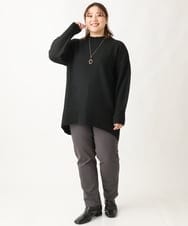 OLFAV01099 eur3(エウルキューブ) 【大きいサイズ】ふわふわヤクウールモックネックニット ブラック(94)