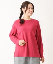 OLFAV03054 eur3(エウルキューブ) 新色追加！豊富な8色【大きいサイズ/11号サイズあり】洗えるドロップショルダーもちもちニット 新色！ピンク(03)
