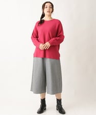 OLFAV03054 eur3(エウルキューブ) 新色追加！豊富な8色【大きいサイズ/11号サイズあり】洗えるドロップショルダーもちもちニット 新色！ピンク(03)