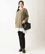 OLFAV03054 eur3(エウルキューブ) 新色追加！豊富な8色【大きいサイズ/11号サイズあり】洗えるドロップショルダーもちもちニット 新色！カーキ(36)