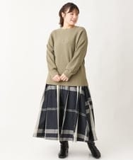 OLFAV03054 eur3(エウルキューブ) 新色追加！豊富な8色【大きいサイズ/11号サイズあり】洗えるドロップショルダーもちもちニット 新色！カーキ(36)