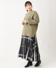OLFAV03054 eur3(エウルキューブ) 新色追加！豊富な8色【大きいサイズ/11号サイズあり】洗えるドロップショルダーもちもちニット 新色！カーキ(36)