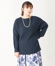 OLFAV03054 eur3(エウルキューブ) 新色追加！豊富な8色【大きいサイズ/11号サイズあり】洗えるドロップショルダーもちもちニット 新色！ネイビー(57)