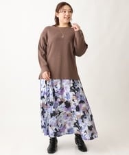 OLFAV03054 eur3(エウルキューブ) 新色追加！豊富な8色【大きいサイズ/11号サイズあり】洗えるドロップショルダーもちもちニット モカ(84)