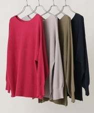 OLFAV03054 eur3(エウルキューブ) 新色追加！豊富な8色【大きいサイズ/11号サイズあり】洗えるドロップショルダーもちもちニット 新色！ライトグレー(91)
