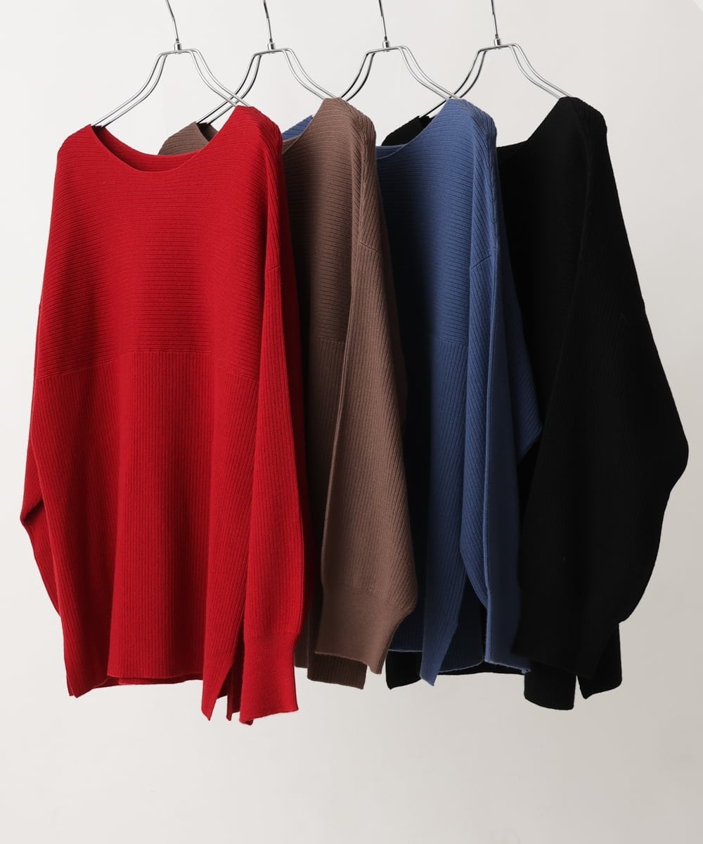 OLFAV03054 eur3(エウルキューブ) 新色追加！豊富な8色【大きいサイズ/11号サイズあり】洗えるドロップショルダーもちもちニット 新色！ライトグレー(91)