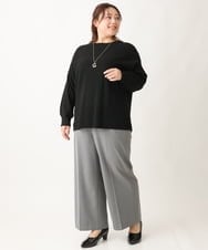 OLFAV03054 eur3(エウルキューブ) 新色追加！豊富な8色【大きいサイズ/11号サイズあり】洗えるドロップショルダーもちもちニット ブラック(94)