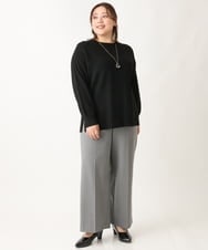 OLFAV03054 eur3(エウルキューブ) 新色追加！豊富な8色【大きいサイズ/11号サイズあり】洗えるドロップショルダーもちもちニット ブラック(94)