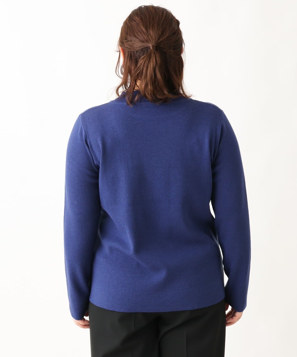 OLFAV05054 eur3(エウルキューブ) 【大きいサイズ/洗える】プチハイネックもちもちニット ブルー(55)