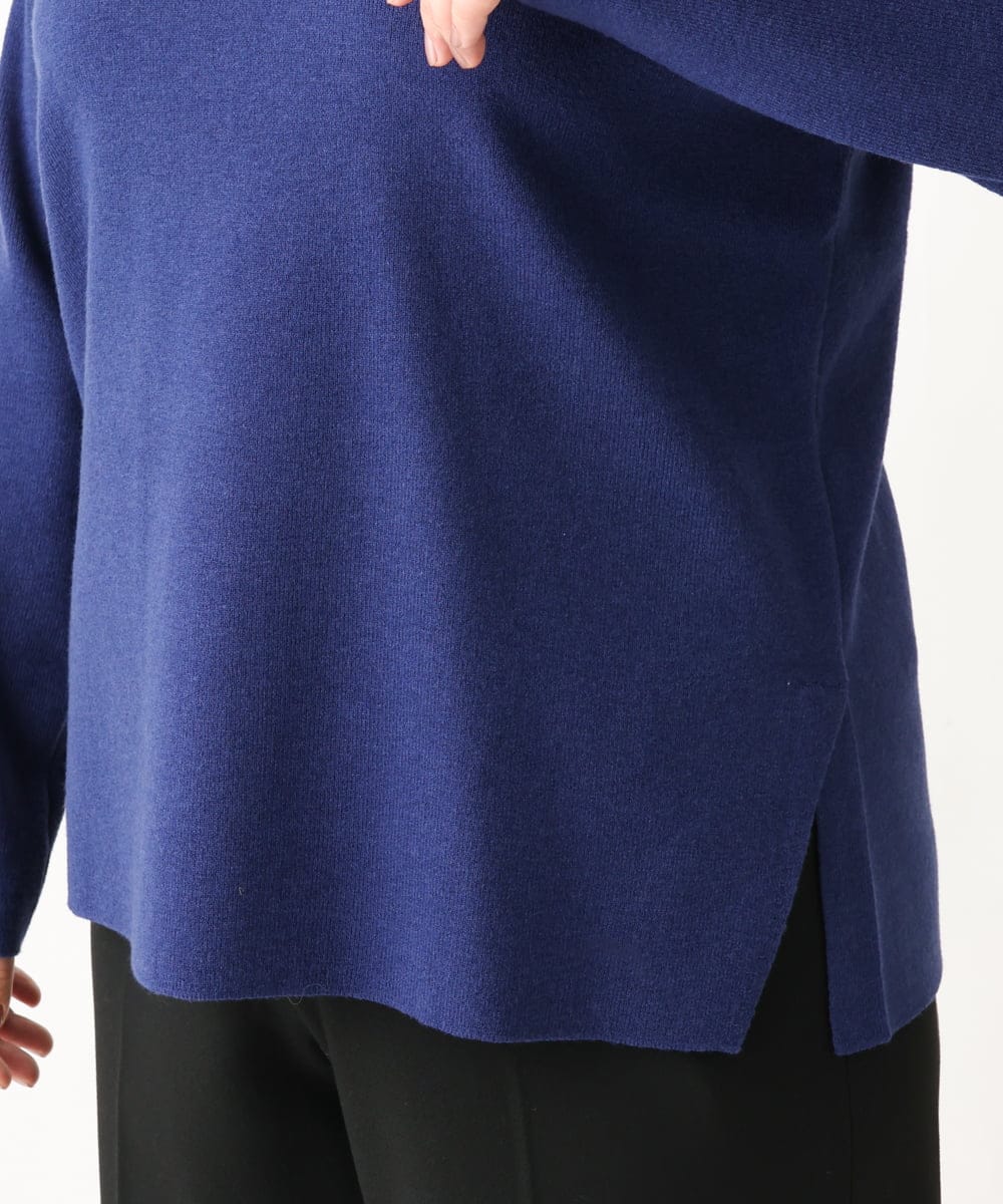 OLFAV05054 eur3(エウルキューブ) 【大きいサイズ/洗える】プチハイネックもちもちニット ブルー(55)