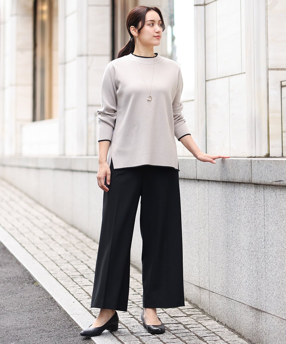 OLFAV05054 eur3(エウルキューブ) 【大きいサイズ/洗える】プチハイネックもちもちニット グレー(92)