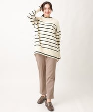 OLFAV06079 eur3(エウルキューブ) 【大きいサイズ/a.v.v×eur3】洗えるバックスリットニット アイボリー(80)