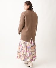 OLFAV06079 eur3(エウルキューブ) 【大きいサイズ/a.v.v×eur3】洗えるバックスリットニット モカ(84)