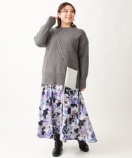 OLFAV06079 eur3(エウルキューブ) 【大きいサイズ/a.v.v×eur3】洗えるバックスリットニット ダークグレー(93)