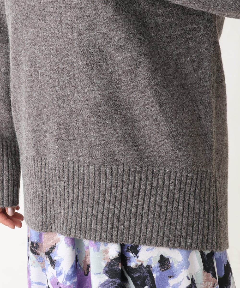 OLFAV06079 eur3(エウルキューブ) 【大きいサイズ/a.v.v×eur3】洗えるバックスリットニット ダークグレー(93)
