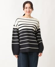 OLFAV15069 eur3(エウルキューブ) 【大きいサイズ/a.v.v×eur3】メタルボタンニット アイボリー(80)