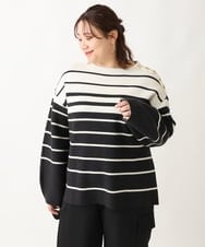 OLFAV15069 eur3(エウルキューブ) 【大きいサイズ/a.v.v×eur3】メタルボタンニット アイボリー(80)