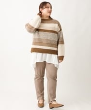 OLFAV22089 eur3(エウルキューブ) 【大きいサイズ】シャギーコンビニット ベージュ(82)