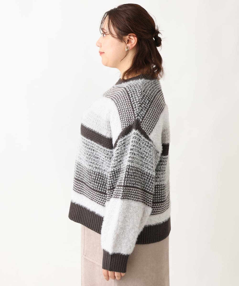 OLFAV22089 eur3(エウルキューブ) 【大きいサイズ】シャギーコンビニット ブラック(94)