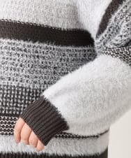 OLFAV22089 eur3(エウルキューブ) 【大きいサイズ】シャギーコンビニット ブラック(94)