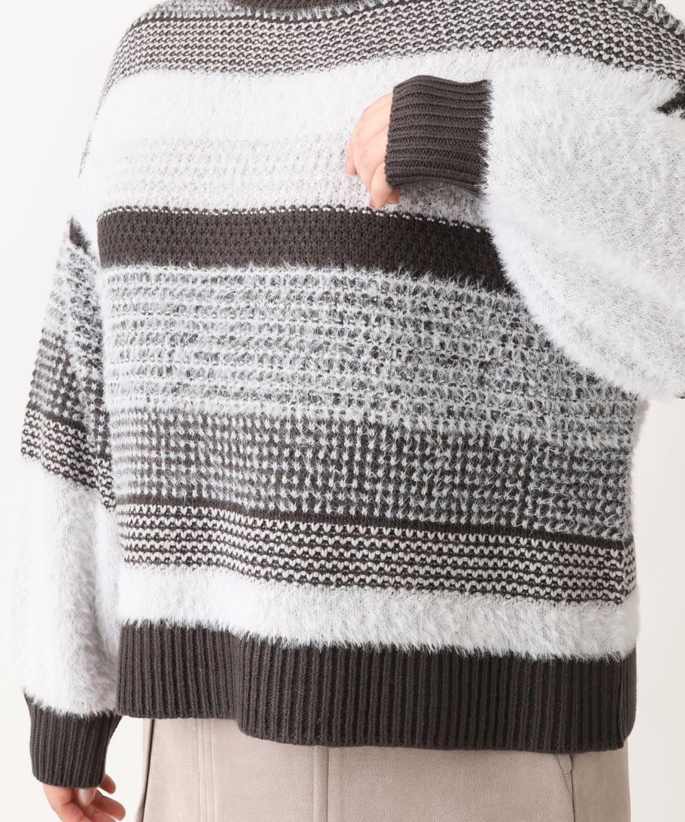 OLFAV22089 eur3(エウルキューブ) 【大きいサイズ】シャギーコンビニット ブラック(94)